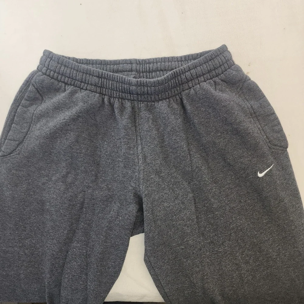 Nike Mens Fleece Sweatpants Large Charcoal Grey Straight Leg Joggers RN56323‎